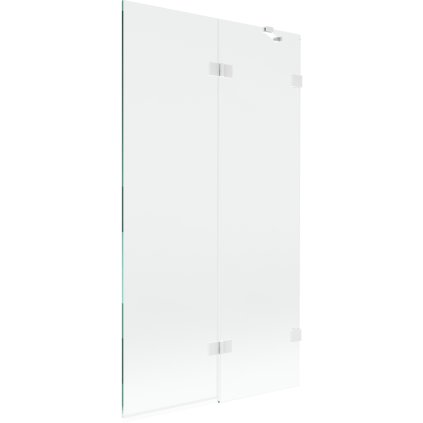 Mexen Lunar, 2-krídlová vaňová zástena pravá 100 x 150 cm, číre sklo, biela, 897-100-100-20-00-P