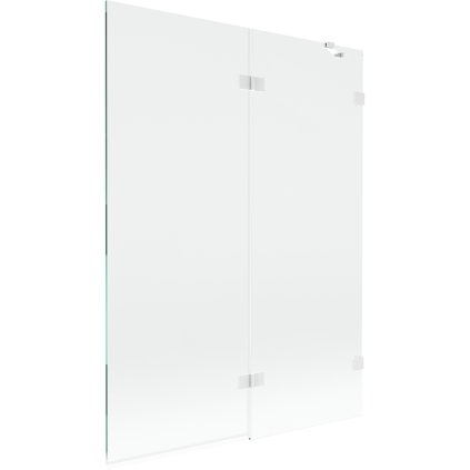 Mexen Lunar, 2-krídlová vaňová zástena pravá 130 x 150 cm, číre sklo, biela, 897-130-100-20-00-P