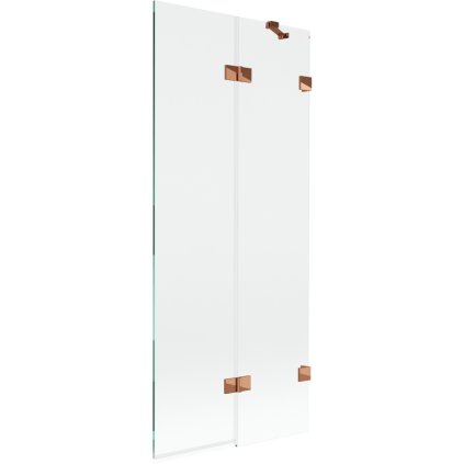 Mexen Lunar, 2-krídlová vaňová zástena pravá 80 x 150 cm, číre sklo, ružové zlato, 897-080-100-60-00-P