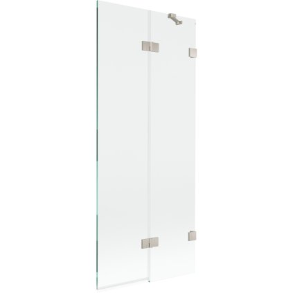 Mexen Lunar, 2-krídlová vaňová zástena pravá 80 x 150 cm, číre sklo, brúsená oceľ, 897-080-100-97-00-P