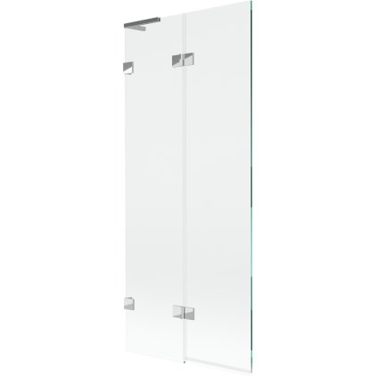 Mexen Lunar L, 2-krídlová vaňová zástena ľavá 80 x 150 cm, číre sklo, chrómová, 897L-080-100-01-00-L