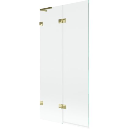 Mexen Lunar L, 2-krídlová vaňová zástena ľavá 90 x 150 cm, číre sklo, zlatá lesklá, 897L-090-100-50-00-L
