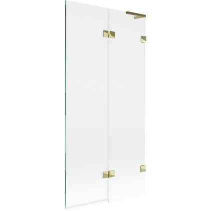 Mexen Lunar L, 2-krídlová vaňová zástena pravá 90 x 150 cm, číre sklo, zlatá lesklá, 897L-090-100-50-00-P