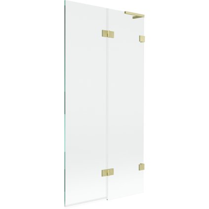 Mexen Lunar L, 2-krídlová vaňová zástena pravá 90 x 150 cm, číre sklo, zlatá matná, 897L-090-100-55-00-P