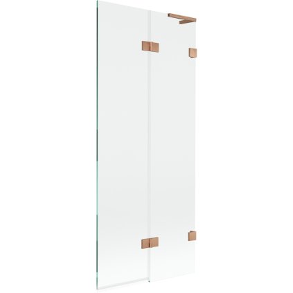 Mexen Lunar L, 2-krídlová vaňová zástena pravá 80 x 150 cm, číre sklo, medená matná, 897L-080-100-65-00-P