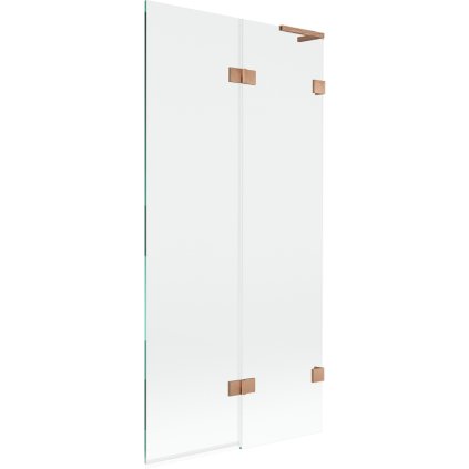 Mexen Lunar L, 2-krídlová vaňová zástena pravá 90 x 150 cm, číre sklo, medená matná, 897L-090-100-65-00-P