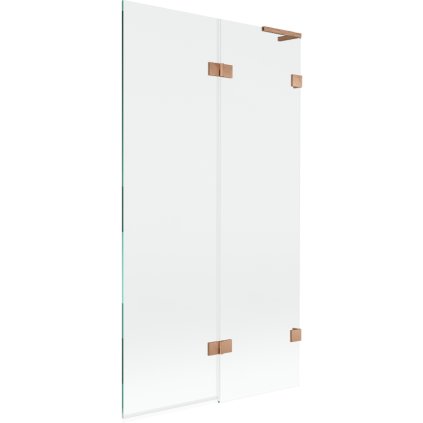 Mexen Lunar L, 2-krídlová vaňová zástena pravá 100 x 150 cm, číre sklo, medená matná, 897L-100-100-65-00-P