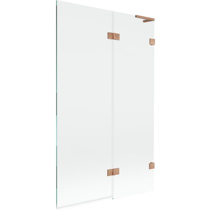 Mexen Lunar L, 2-krídlová vaňová zástena pravá 110 x 150 cm, číre sklo, medená matná, 897L-110-100-65-00-P