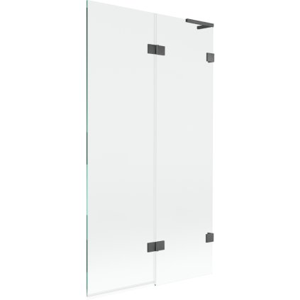 Mexen Lunar L, 2-krídlová vaňová zástena pravá 100 x 150 cm, číre sklo, grafitová, 897L-100-100-66-00-P