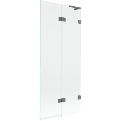 Mexen Lunar L, 2-krídlová vaňová zástena pravá 80 x 150 cm, číre sklo, grafitová, 897L-080-100-95-00-P