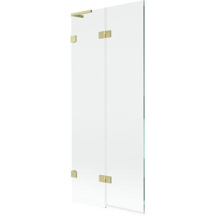 Mexen Lunar L, 2-krídlová vaňová zástena ľavá 80 x 150 cm, číre sklo, zlatá matná, 897L-080-100-55-00-L