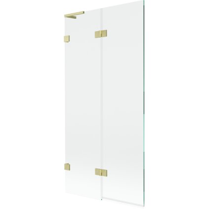 Mexen Lunar L, 2-krídlová vaňová zástena ľavá 90 x 150 cm, číre sklo, zlatá matná, 897L-090-100-55-00-L