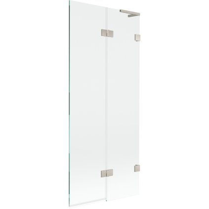 Mexen Lunar L, 2-krídlová vaňová zástena pravá 80 x 150 cm, číre sklo, brúsená oceľ, 897L-080-100-97-00-P