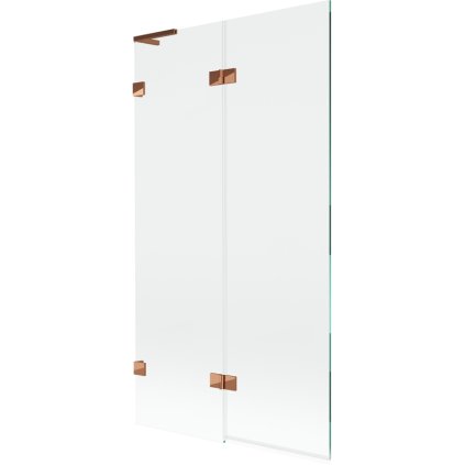 Mexen Lunar L, 2-krídlová vaňová zástena ľavá 100 x 150 cm, číre sklo, ružové zlato, 897L-100-100-60-00-L