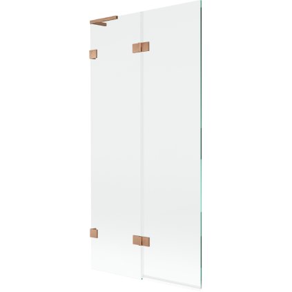 Mexen Lunar L, 2-krídlová vaňová zástena ľavá 90 x 150 cm, číre sklo, medená matná, 897L-090-100-65-00-L