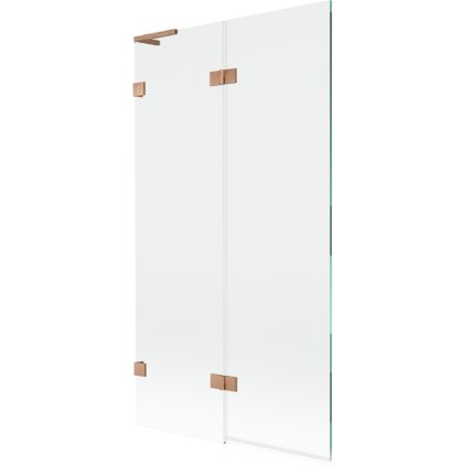 Mexen Lunar L, 2-krídlová vaňová zástena ľavá 100 x 150 cm, číre sklo, medená matná, 897L-100-100-65-00-L