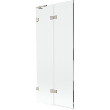 Mexen Lunar L, 2-krídlová vaňová zástena ľavá 80 x 150 cm, číre sklo, brúsená oceľ, 897L-080-100-97-00-L