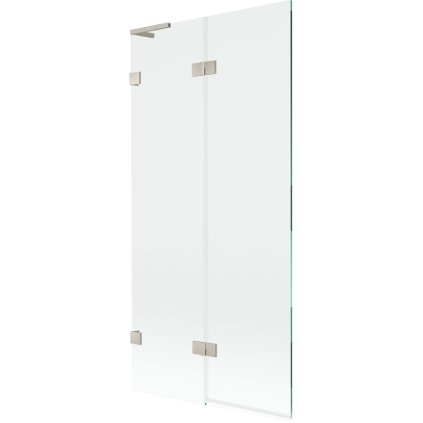 Mexen Lunar L, 2-krídlová vaňová zástena ľavá 90 x 150 cm, číre sklo, brúsená oceľ, 897L-090-100-97-00-L