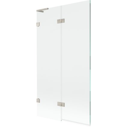 Mexen Lunar L, 2-krídlová vaňová zástena ľavá 100 x 150 cm, číre sklo, brúsená oceľ, 897L-100-100-97-00-L