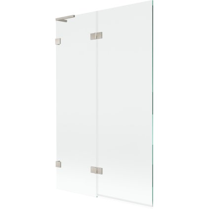 Mexen Lunar L, 2-krídlová vaňová zástena ľavá 110 x 150 cm, číre sklo, brúsená oceľ, 897L-110-100-97-00-L