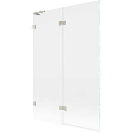 Mexen Lunar L, 2-krídlová vaňová zástena ľavá 120 x 150 cm, číre sklo, brúsená oceľ, 897L-120-100-97-00-L