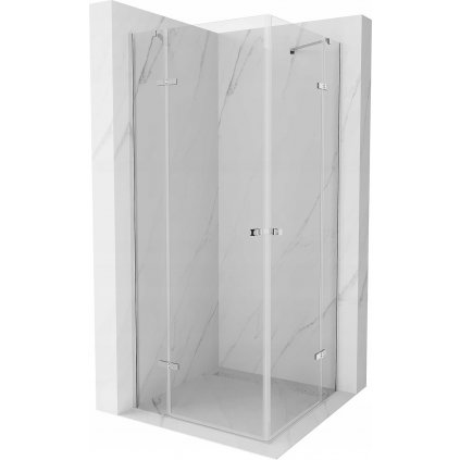 Mexen Roma Duo, sprchovací kút 80 (dvere) x 80 (dvere) cm, 6mm číre sklo, chrómový profil, 854-080-080-02-00