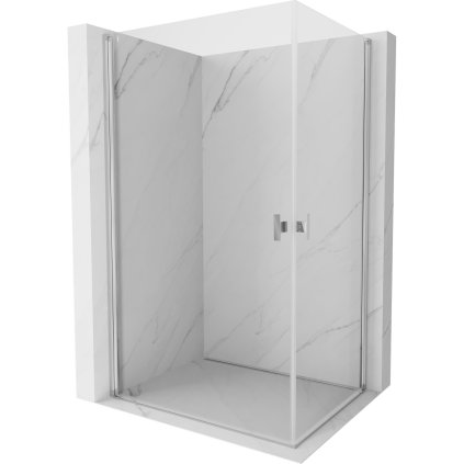 Mexen Mist-B Duo, 2-krídlový výklopný sprchový kút 90 x 70 cm, číre sklo, chrómový profil, 8A2-090-070-01-00