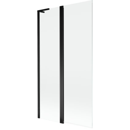 Mexen Mist L, 2-krídlová vaňová zástena 100 x 150 cm, číre sklo, čierny profil, 8A9L-100-011-70-00