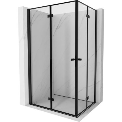 Mexen Mist-F Duo, skladací sprchový kút 120 x 110 cm, číre sklo-čierny rám, 8A6-120L-110P-70-70