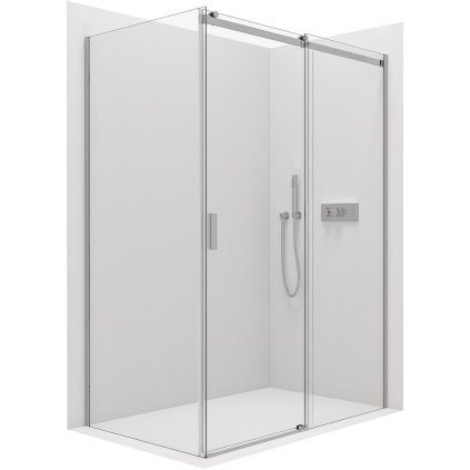 CERANO - Sprchovací kút Santoro Ľ/P - 8 mm - chróm, transparentné sklo - 100x70 cm - posuvný, CER-CER-8050BD7346
