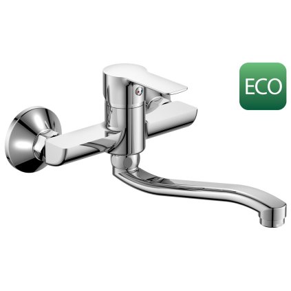 Bruckner, BARON ECO 3,8 l/min, nástenná batéria, rozteč 150mm, chróm, 612.015.11