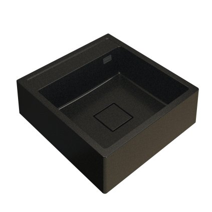 Gamma Farmerski, 1-komorový granitový drez 600x630x210 mm, čierna-zlatá, GMA-ZLE000211