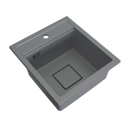 Gamma Quadro 4550, 1-komorový granitový drez 450x495x220 mm, šedá, GMA-ZLE000221