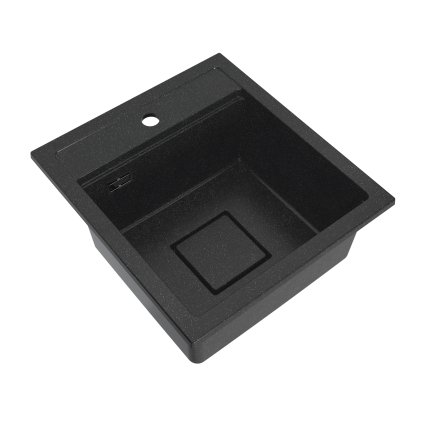 Gamma Quadro 4550, 1-komorový granitový drez 450x495x220 mm, čierna škvrnitá, GMA-ZLE000218