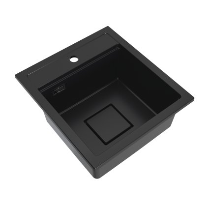 Gamma Quadro 4550, 1-komorový granitový drez 450x495x220 mm, čierna, GMA-ZLE000217