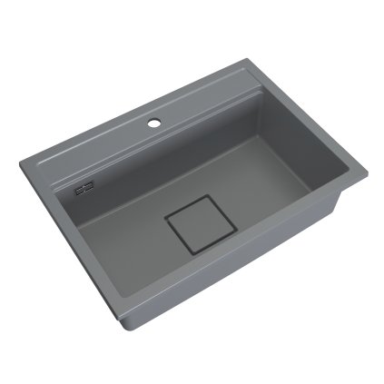 Gamma Quadro 7050, 1-komorový granitový drez 700x500x220 mm, šedá, GMA-ZLE000240