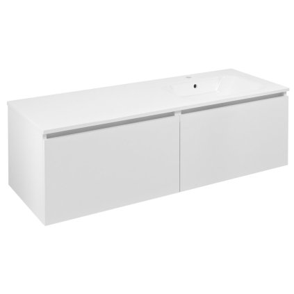 Sapho, LOREA skrinka s umývadlom 141x46x51,5cm (70+70cm), pravá, biela matná, LE070-3131-R-04