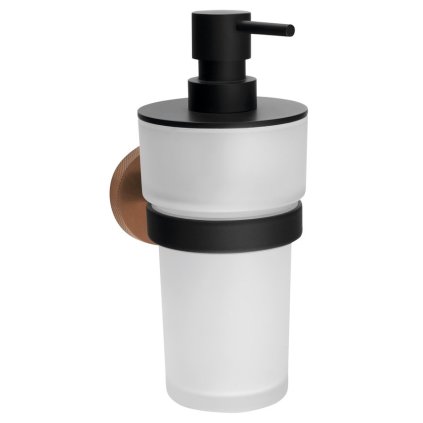 Sapho, LARISSA mydlenička 250ml, mliečné sklo, čierna/meď mat, WS019BC