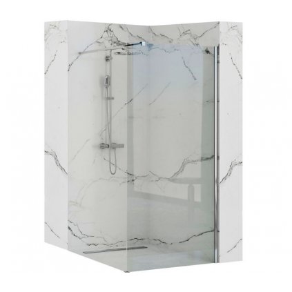 Rea AERO 90, sprchová zástena WALK IN, 1-krídlová, 90 x 195 cm, lesklý chróm, transparentná, REA-K7553
