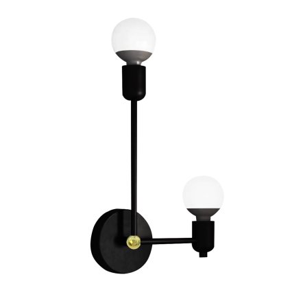 Toolight, nástenné svietidlo 40cm, 2xE27, APP1707-2W, čierna-zlatá, OSW-03626