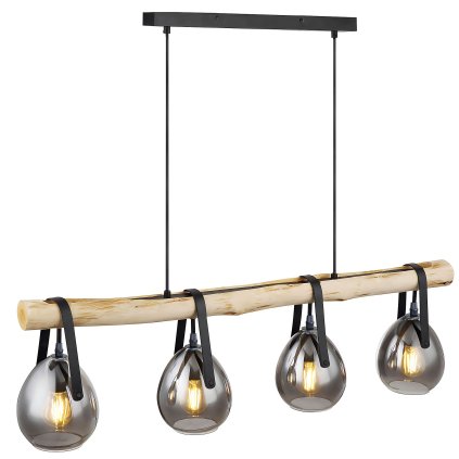 Toolight, stropné svietidlo 80cm, 4xE27, APP1775-4CP, hnedá-čierna, OSW-09665