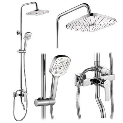 Rea Argus, sprchový set s vaňovou výlevkou, chrómová, REA-P7856