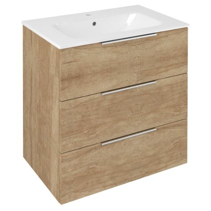 Sapho, CIRASA umývadlová skrinka 69,8x75x46cm, 3x zásuvka, dub Alabama, CR731-2222