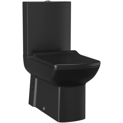 CREAVIT, LARA WC kombi, spodný/zadný odpad, splachovací mechanizmus, čierna matná, LR360-01
