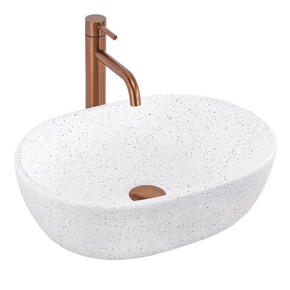 Rea Amelia Warm, umývadlo na dosku 480x345x135 mm, imitácia kameňa, REA-U3001