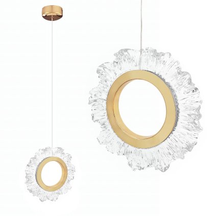 Toolight, LED závesné osvetlenie 21cm, 5W, 3000K, LHJ102-1CP, zlatá, OSW-60047