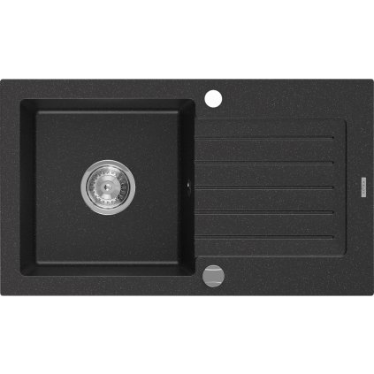 Mexen Pablo - drez granitový 75,2x43,6cm, 1-komorový, čierna-strieborná, 6510751010-73