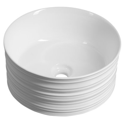 Sapho, ALETTE keramické umývadlo na dosku, vysoké, priemer 41cm, biela, AR459
