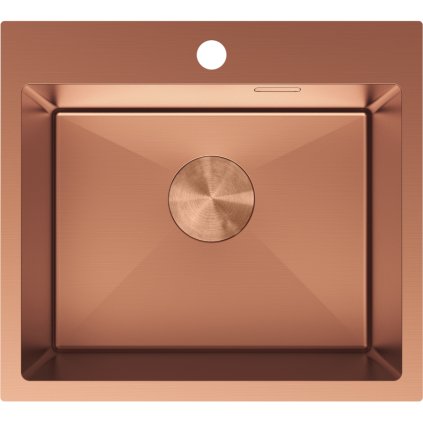 Mexen Solix, 1-komorový nerezový drez 500 x 450 mm, brúsená meď, 6402501000-65