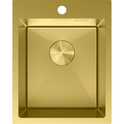 Mexen Solix, 1-komorový nerezový drez 400 x 500 mm, brúsená zlatá, 6406401000-55